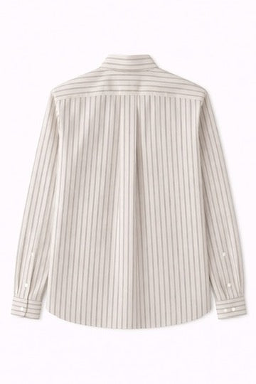 chemise beige rayures marron homme meus paris vue dos