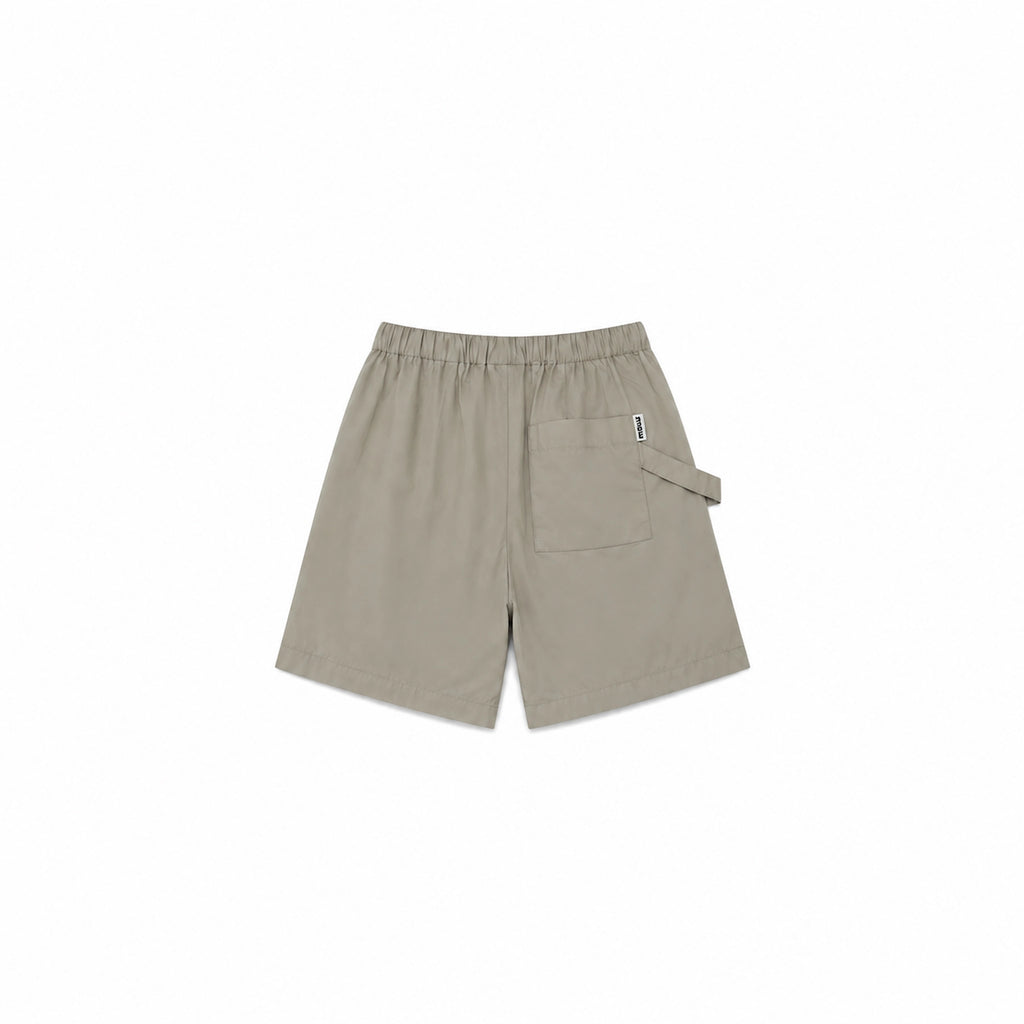 short coton uni gris beige