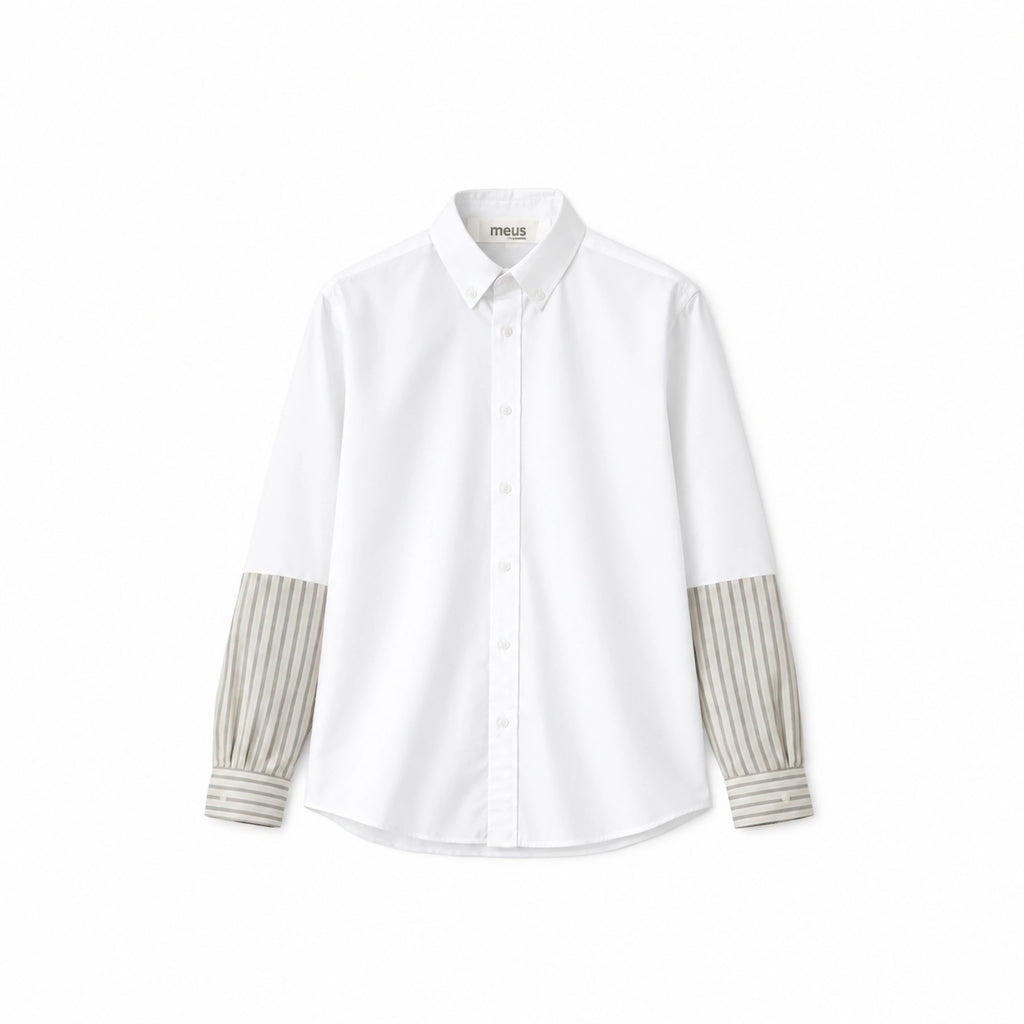 Chemise blanche manches rayées