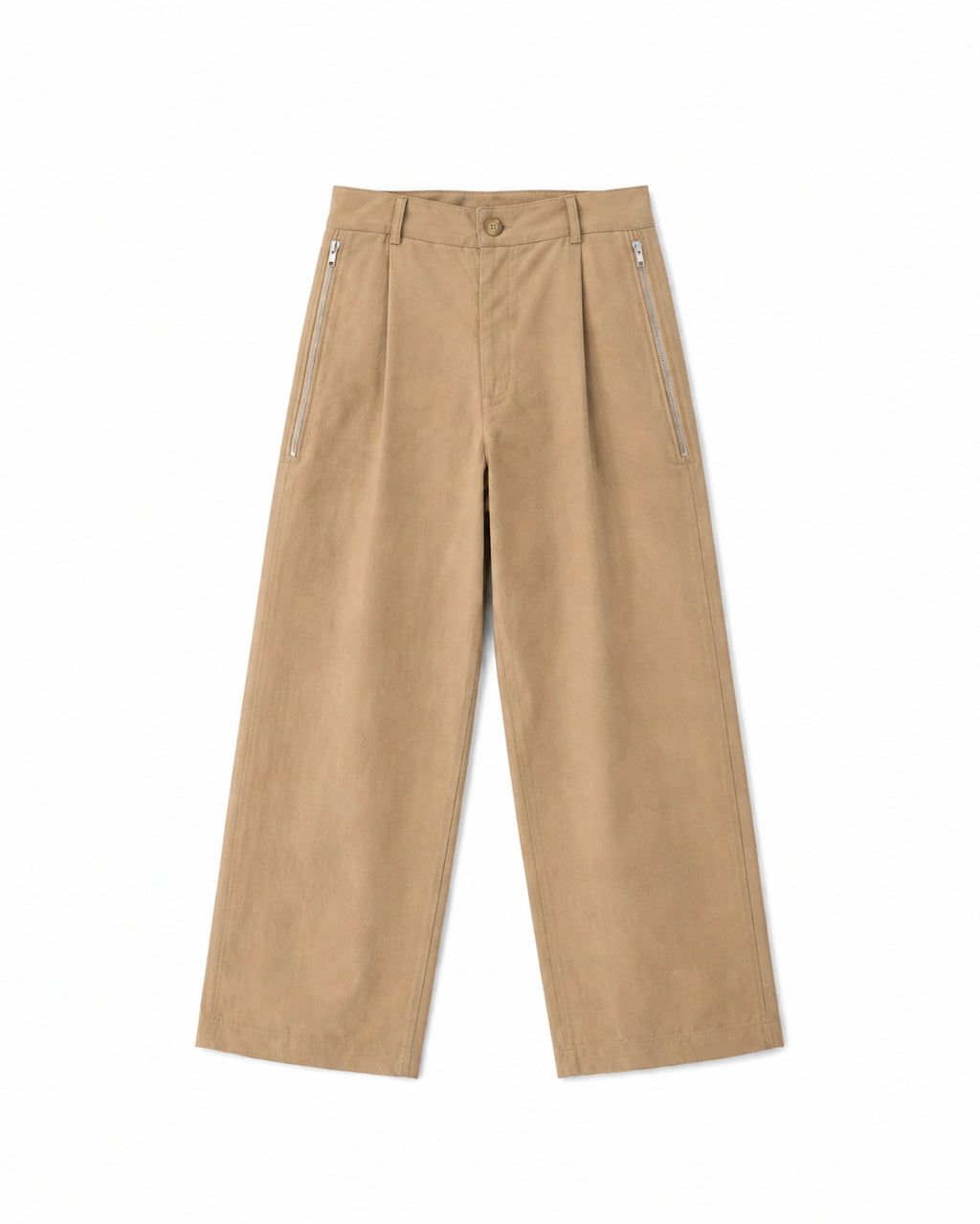 Pantalon large beige
