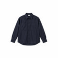 chemise bleu ample bleu marine poches plaquées poitrine homme meus paris coton premium vue de face 