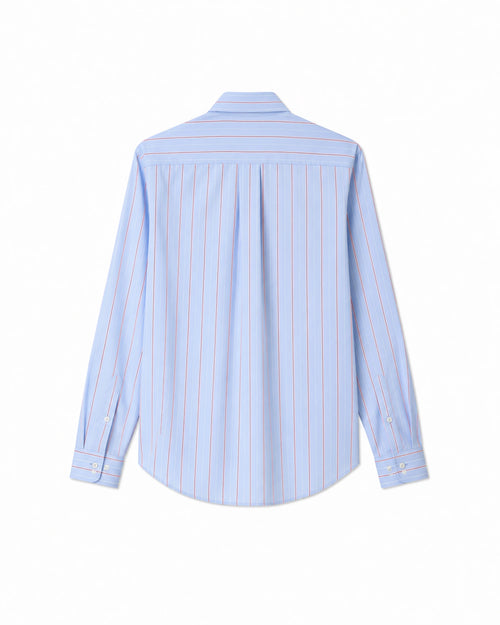 chemise coton premium bleu rayé rouge homme meus paris vue de dos 