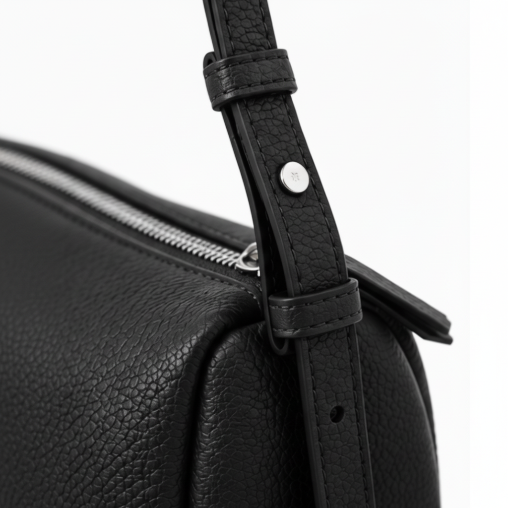 Détail corrigé de la bandoulière noire