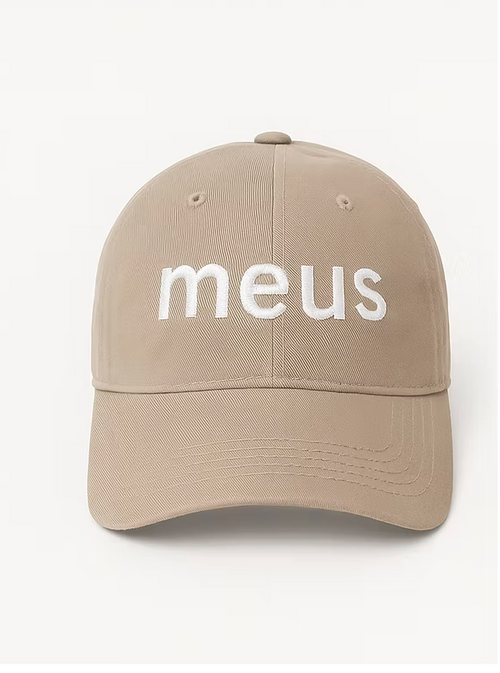 casquette brodée beige meus paris vue face 