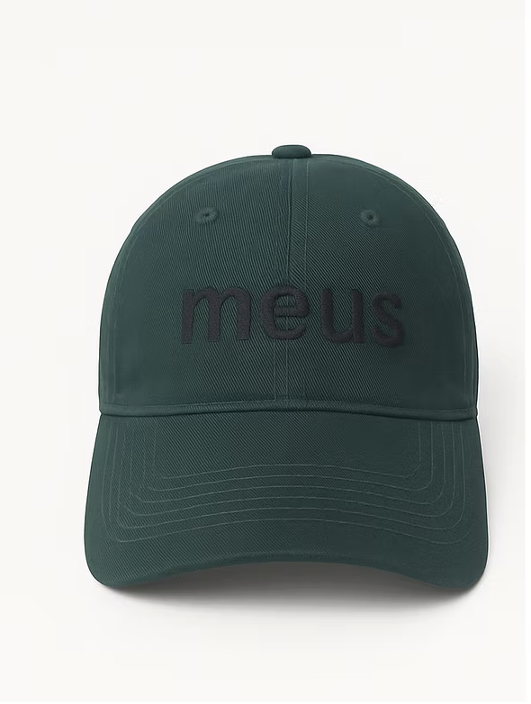casquette verte brodée meus paris vue face