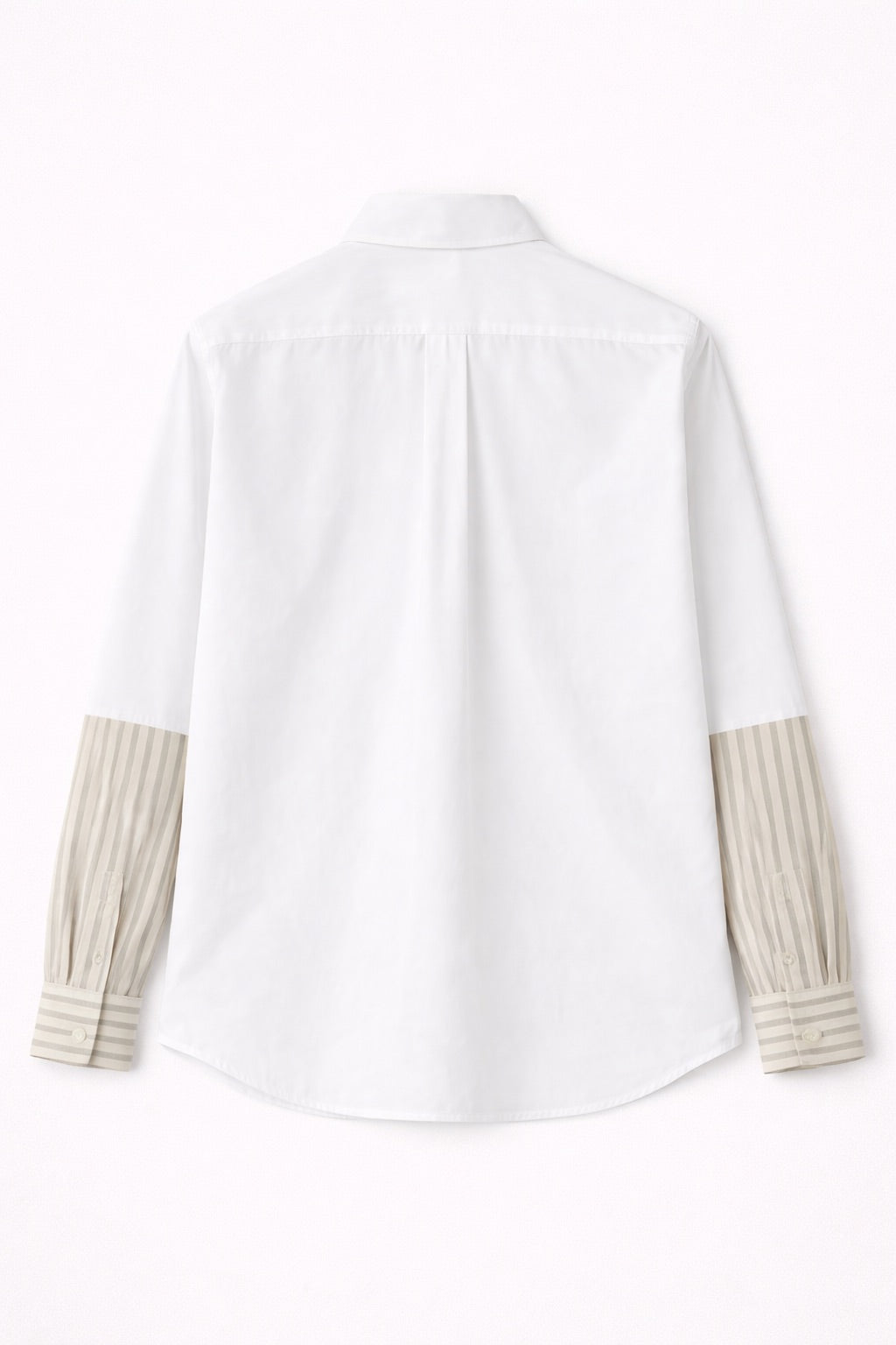 chemise blanche manches rayées beige et marron homme meus paris vue dos