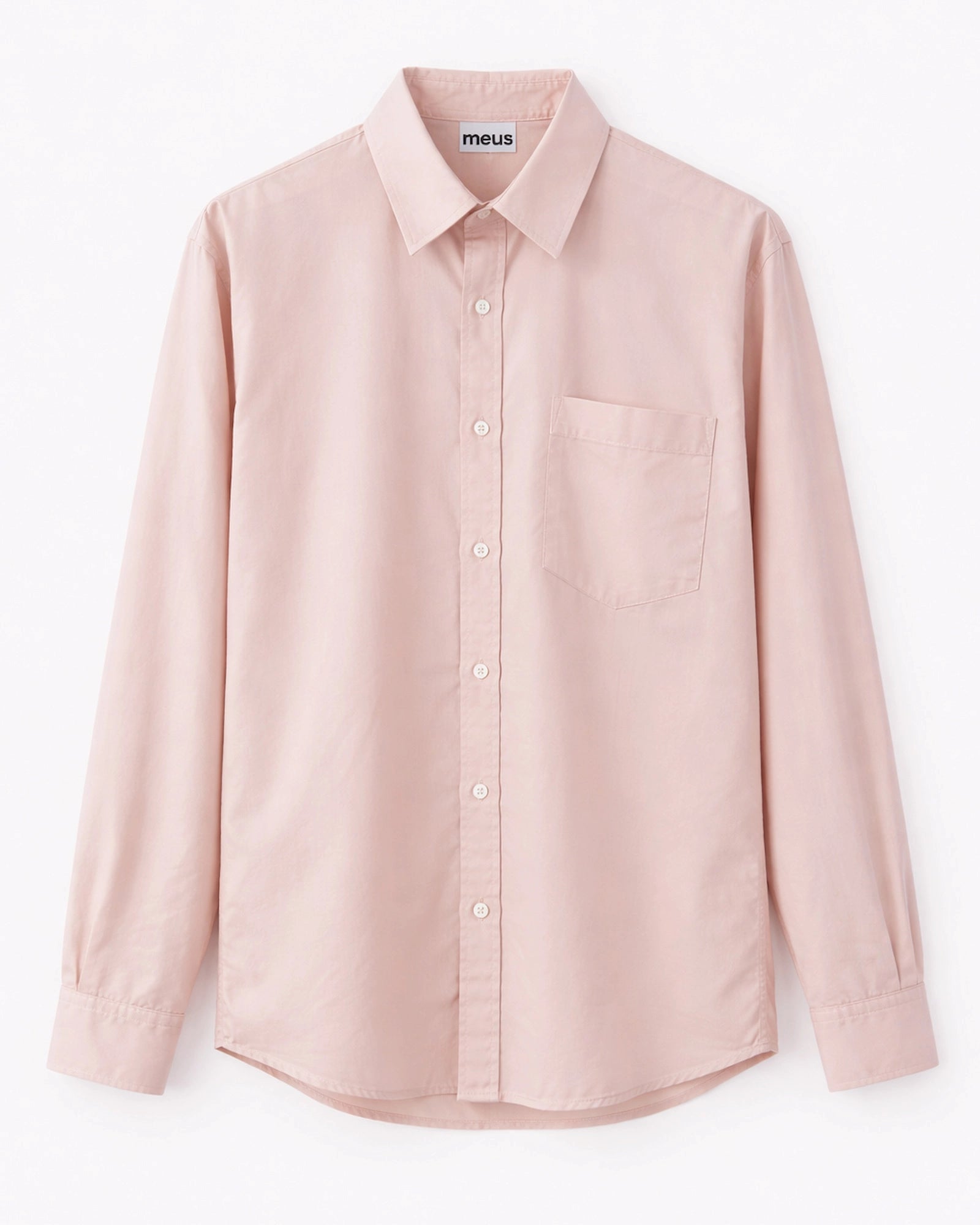Chemise rose poche plaquée homme meus paris vue face
