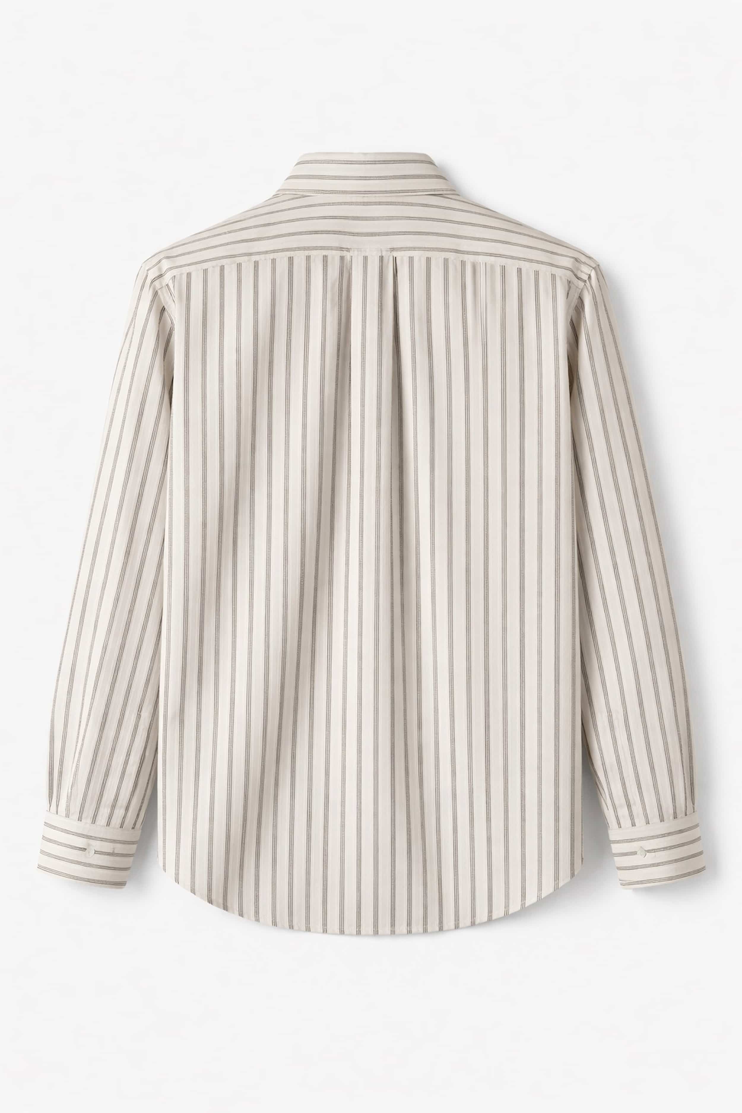 chemise beige rayures marron homme meus paris vue dos