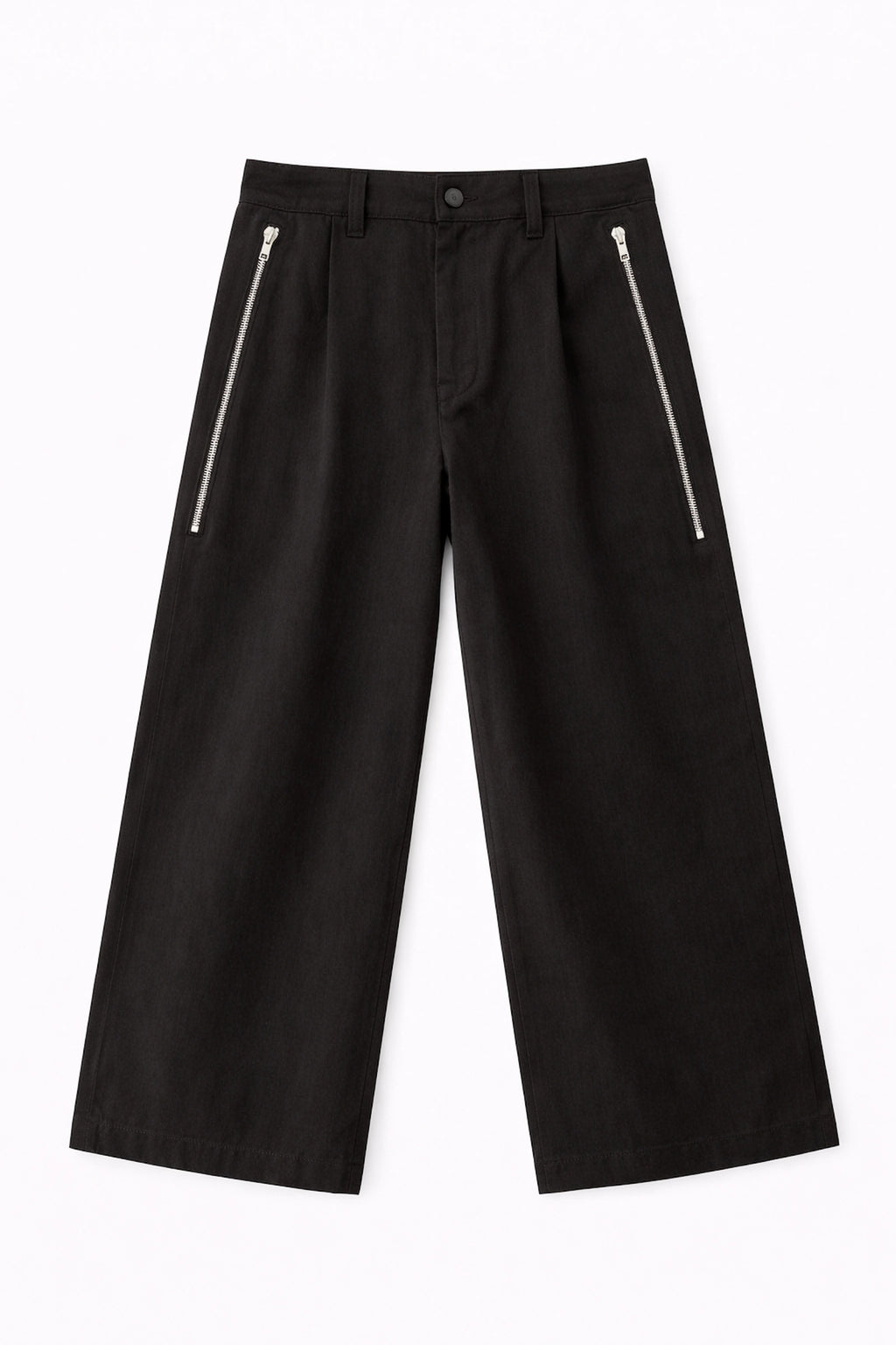 pantalon noir large homme poches zippées meus paris vue face 