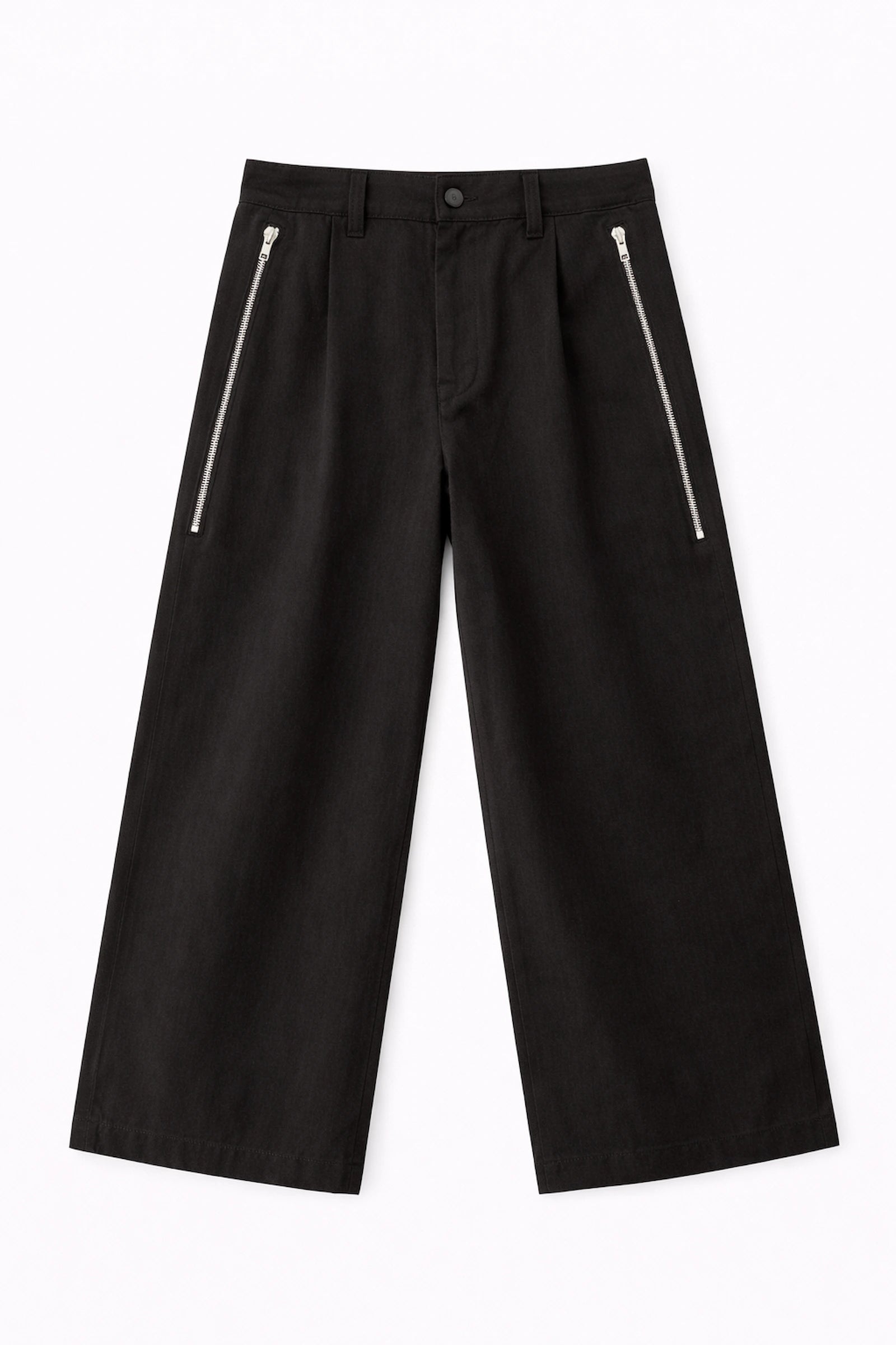 pantalon noir large homme poches zippées meus paris vue face 