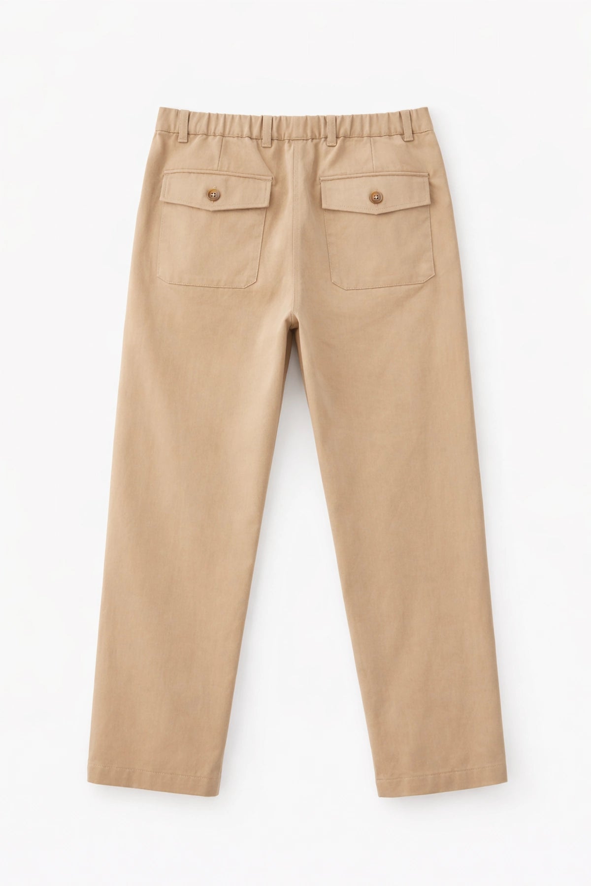 pantalon beige homme droit poches arrière boutonnées plaquées meus paris vue dos