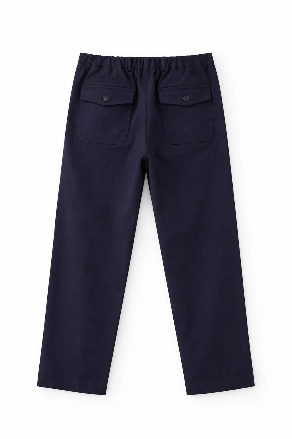 pantalon bleu marine homme droit poches arrière boutonnées plaquées meus paris vue dos