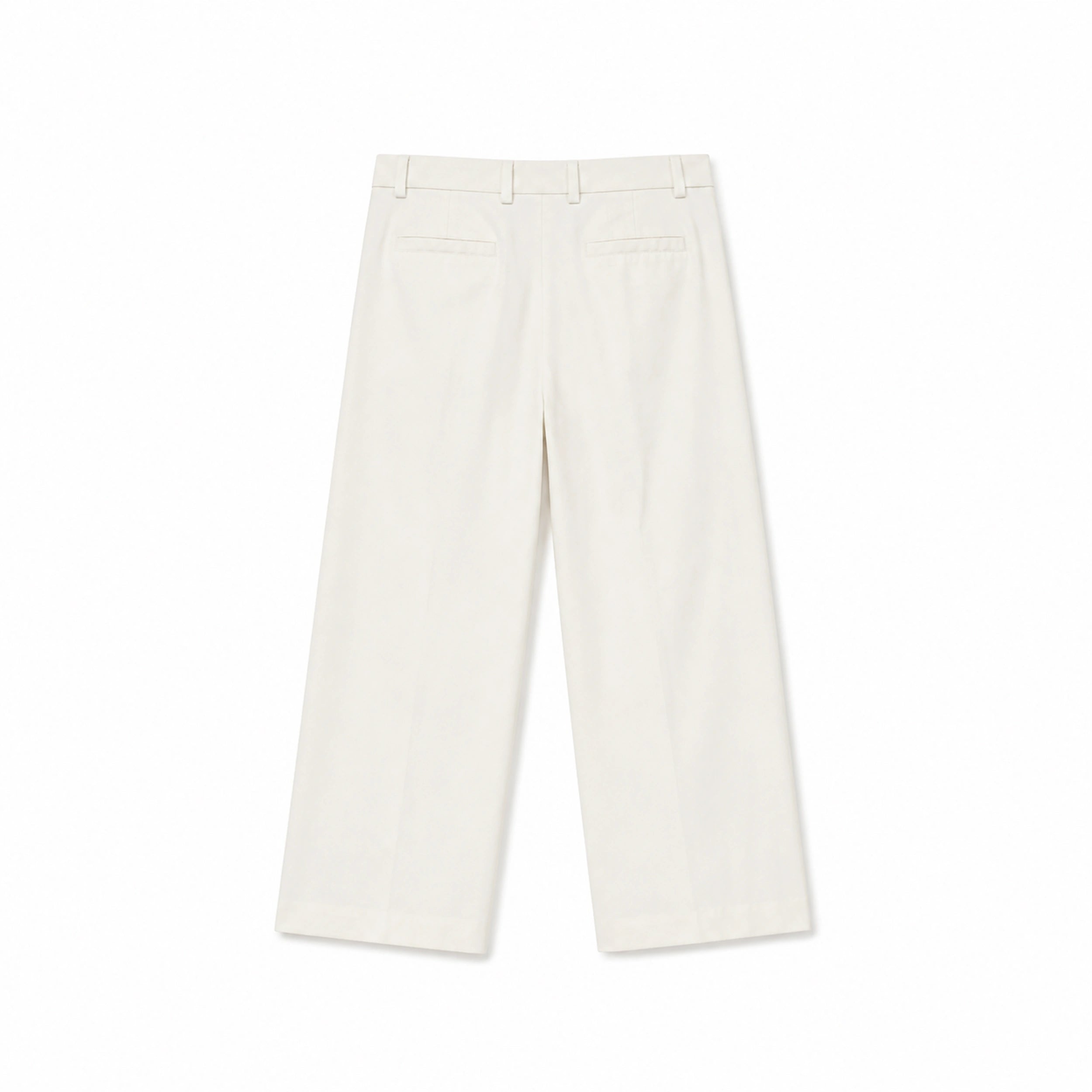 pantalon droit legerement ample blanc homme poches passepoilées meus paris coton vue de dos 