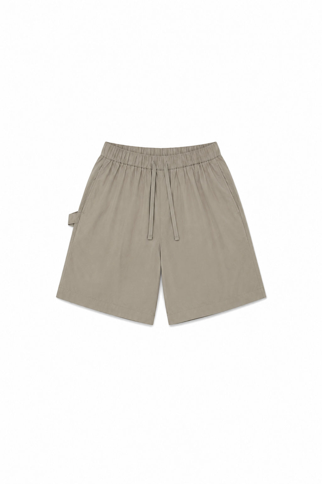 short en coton premium beige avec cordon assorti poches latérales homme meus paris vue de face 