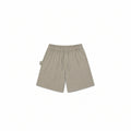 short coton uni gris beige