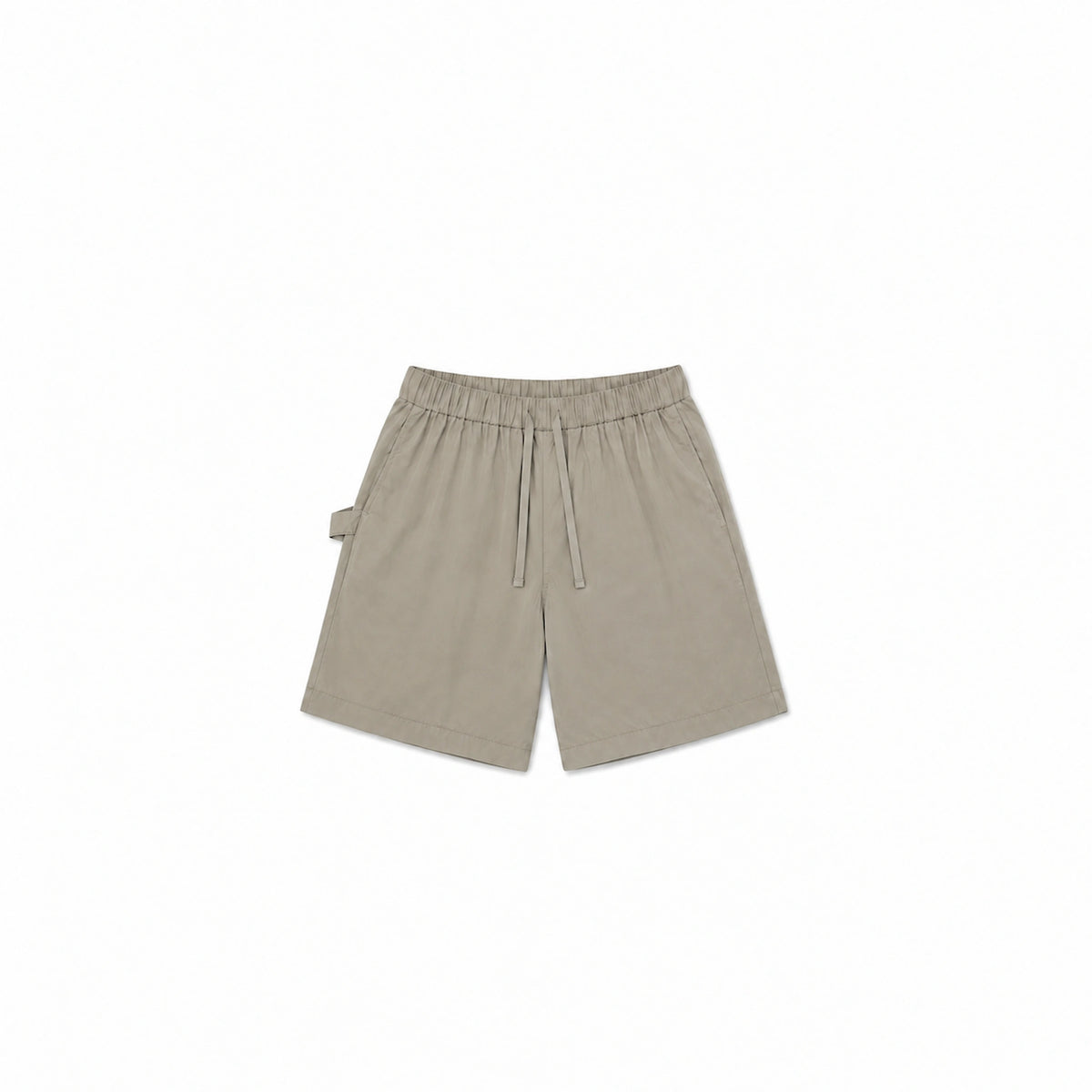 short coton uni gris beige
